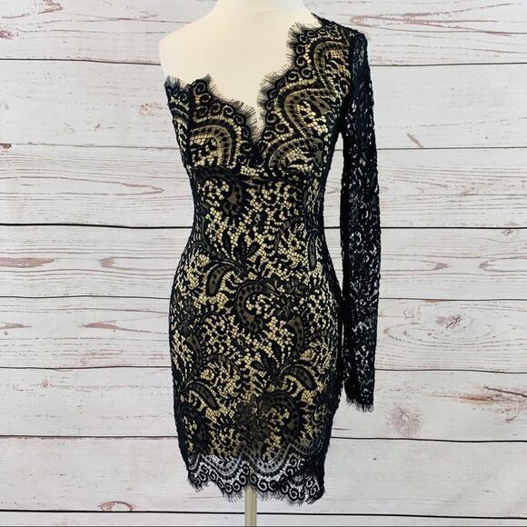 Wink Gal black lace dress single sleeve sheath - Picture 1 of 9